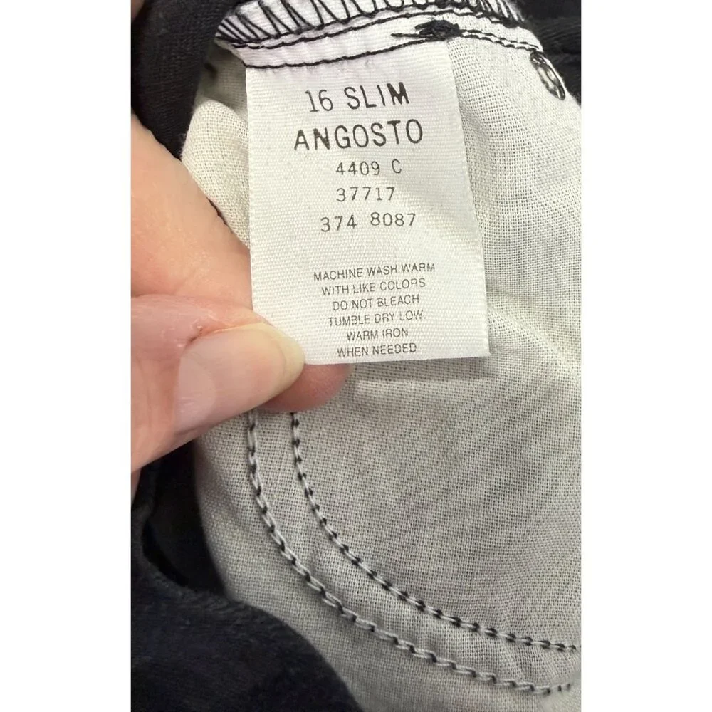 NWT Arizona Girls Flare Leg Jeans Black Denim‎ Size 16 Slim High Waisted